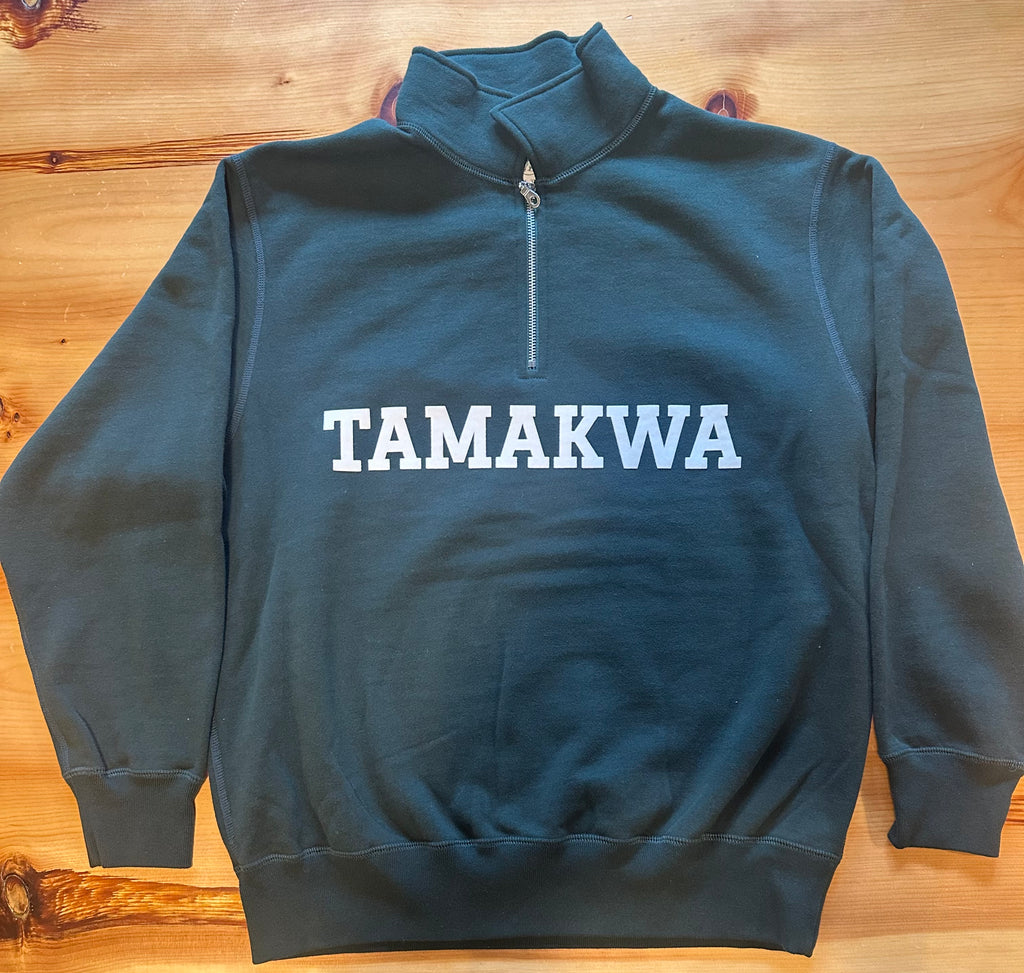 Adult Green Zip Polo Sweatshirt