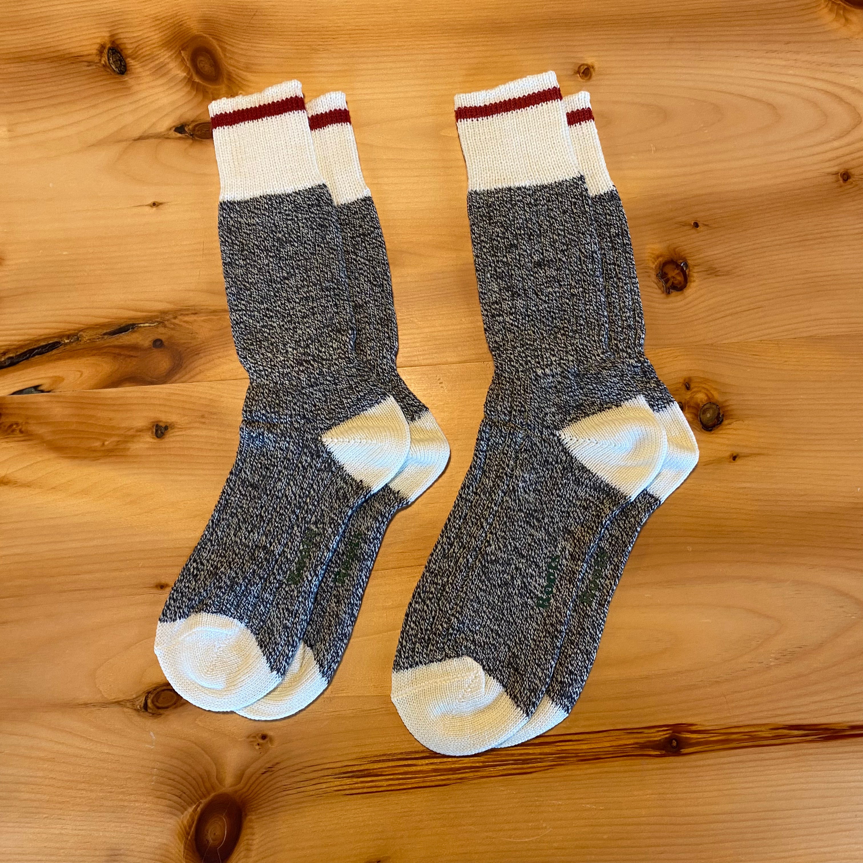 Women's Roots Cabin Sock – 2 Pack - Oat Mix with Red Stripe